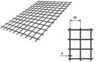 Сетка сварная 50х50х4 мм в картах 1х2м