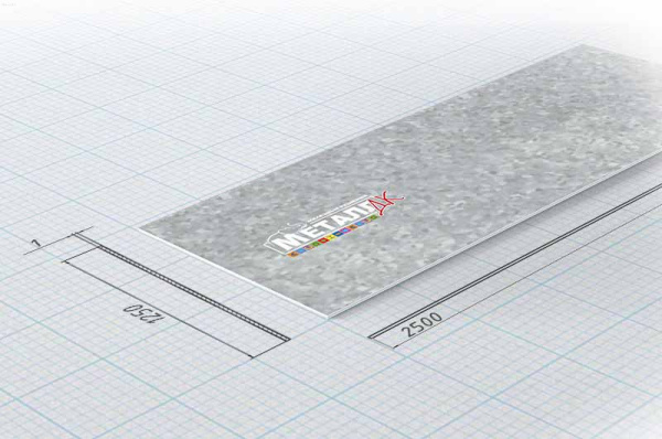 Лист оцинкованный 1x1250х2500